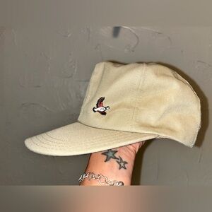 Tan Baseball Cap with Embroidered Quail